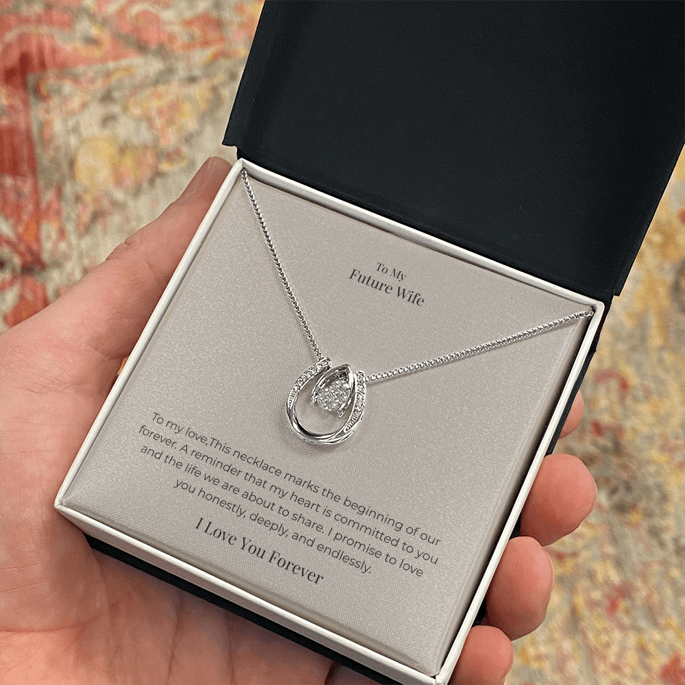 Future Wife Lucky In Love Necklace – Romantic Good Luck Jewelry Gift for Engagement, Proposal & Wedding Journey