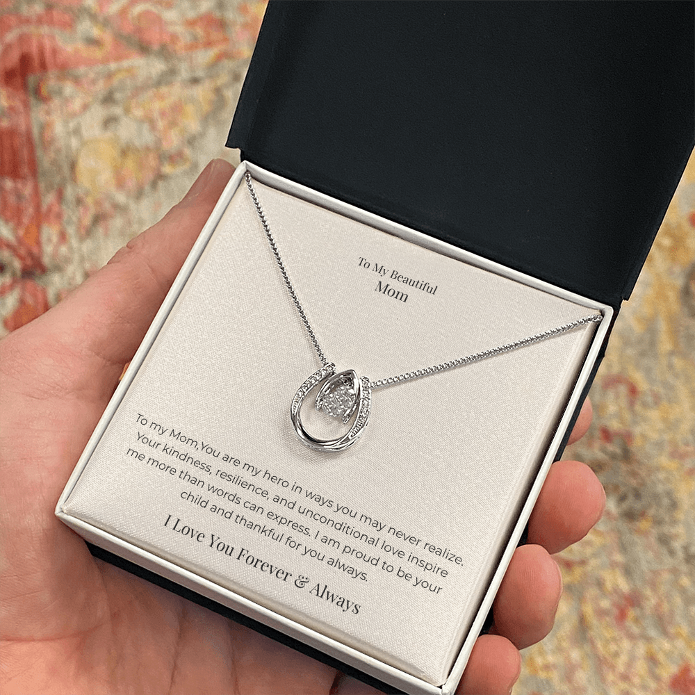 Lucky In Love Necklace for Mom – Inspirational Good Luck Jewelry Gift for Mother's Day, Birthday & Christmas