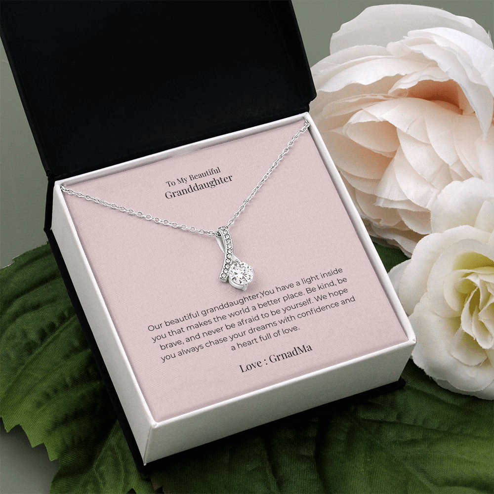 Alluring Beauty Necklace for Granddaughter – Elegant Jewelry Gift for Birthday, Graduation, Christmas & Special Occasions