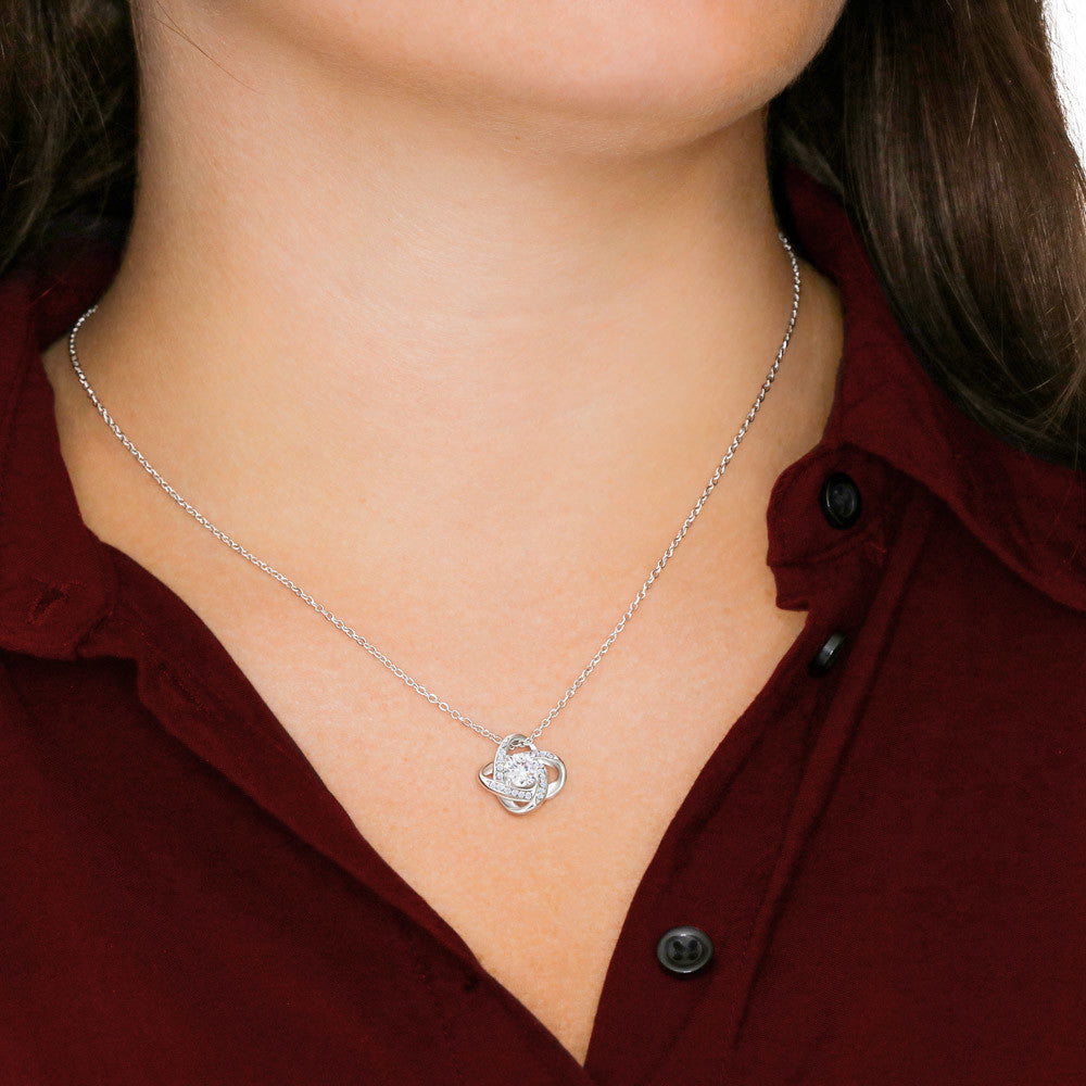 To My Wife Love Knot Necklace – Romantic Gift for Wife from Husband, Anniversary Birthday Christmas Jewelry