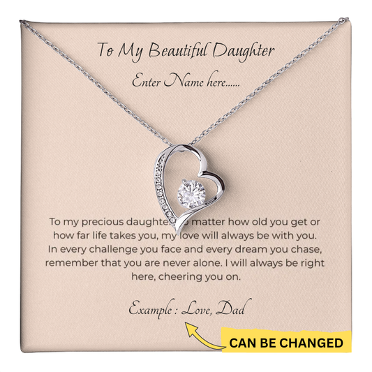 Personalized Forever Love Necklace for Daughter – Meaningful Gift from Mom or Dad for Birthday, Graduation & Christmas