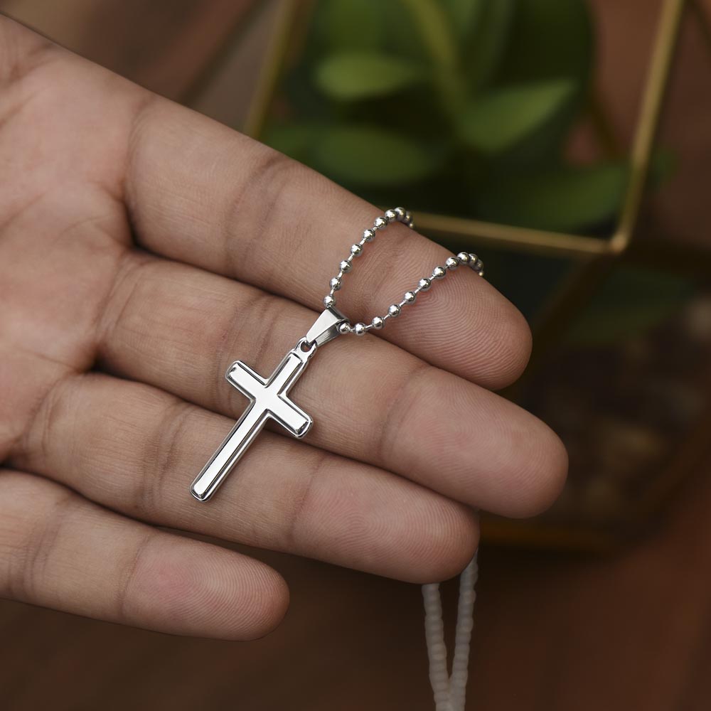 Artisan Cross Necklace with Ball Chain – Christian Faith Jewelry Gift for Men & Women