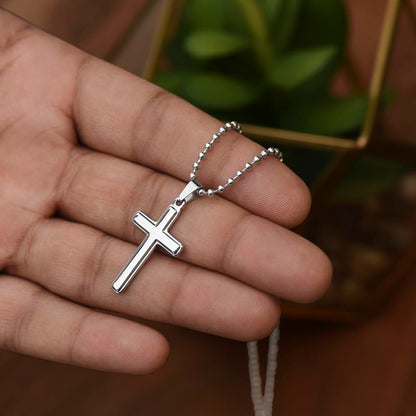 Artisan Cross Necklace with Ball Chain – Christian Faith Jewelry Gift for Men & Women
