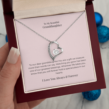 Forever Love Necklace for Granddaughter – Cherished Jewelry Gift for Birthday, Graduation, Christmas & Special Moments