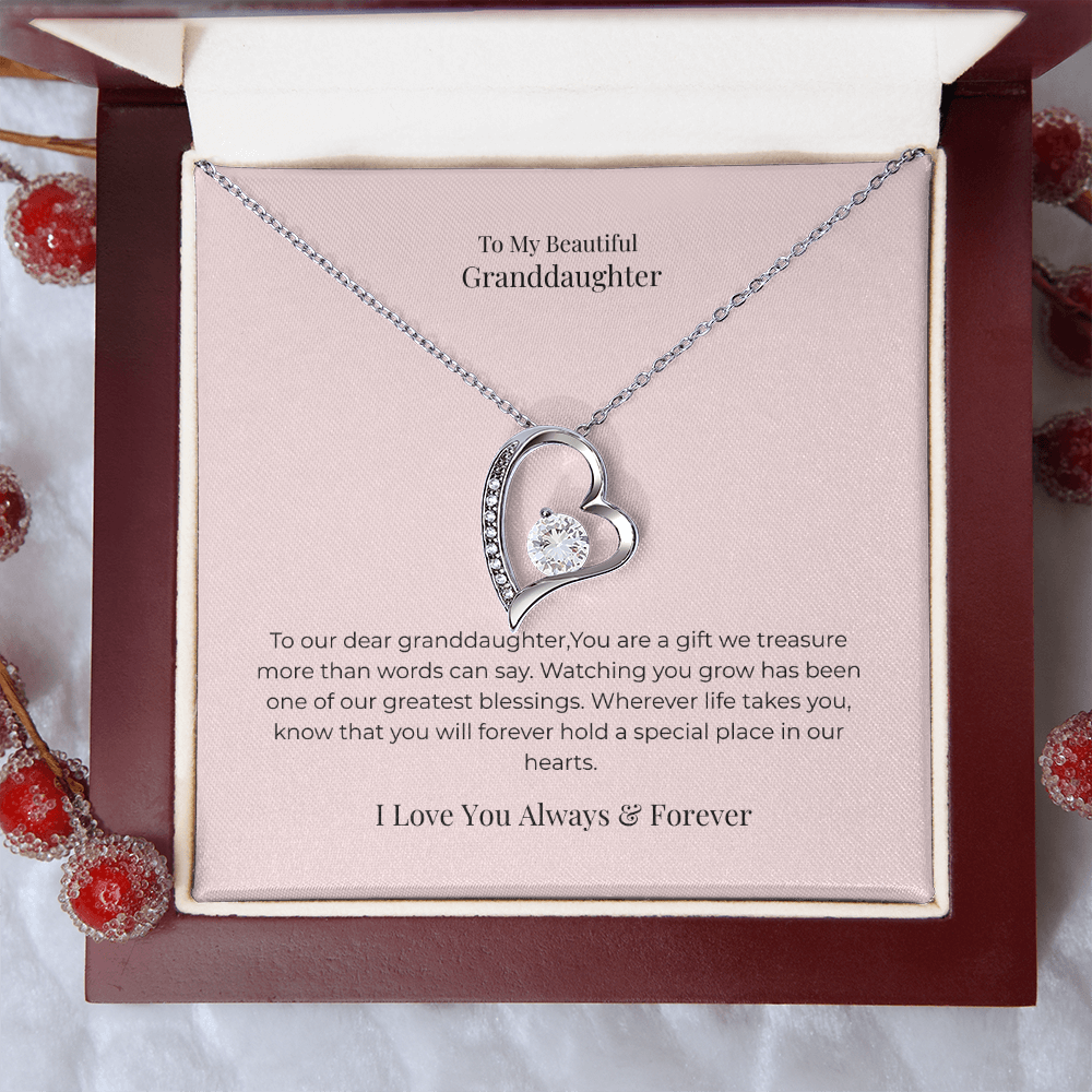 Forever Love Necklace for Granddaughter – Cherished Jewelry Gift for Birthday, Graduation, Christmas & Special Moments