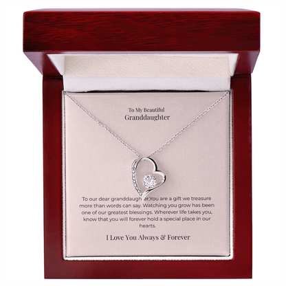 Forever Love Necklace for Granddaughter – Cherished Jewelry Gift for Birthday, Graduation, Christmas & Special Moments
