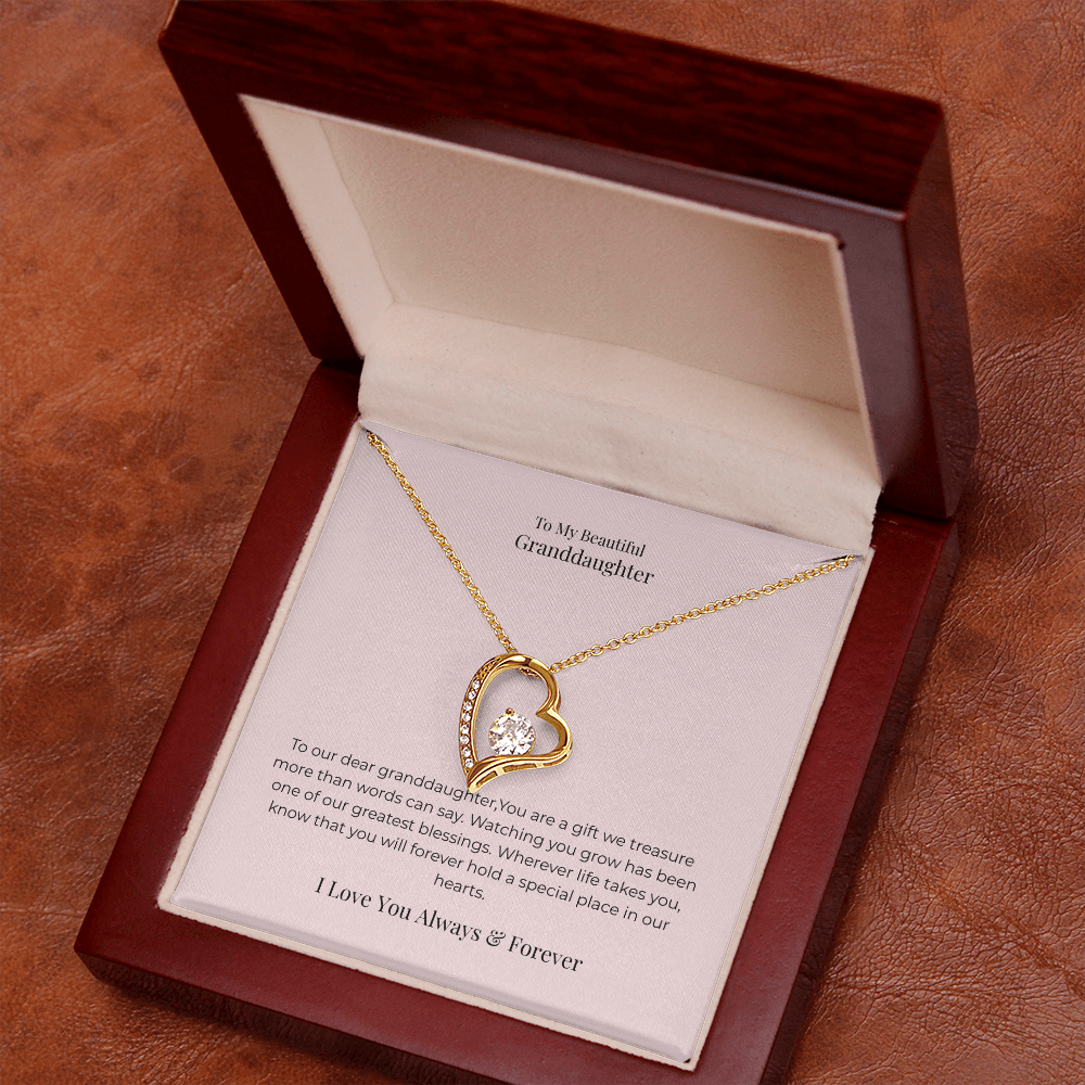 Forever Love Necklace for Granddaughter – Cherished Jewelry Gift for Birthday, Graduation, Christmas & Special Moments