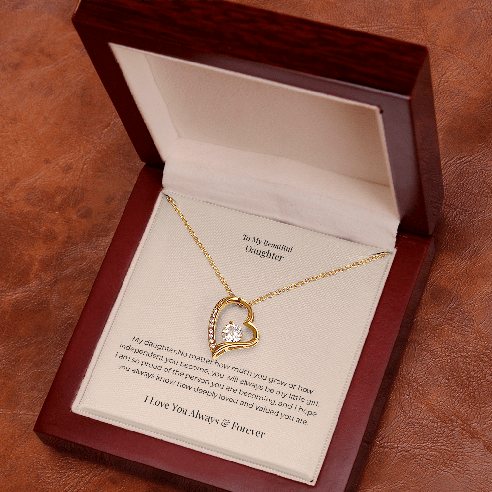 To My Daughter Forever Love Necklace – Meaningful Gift from Mom or Dad for Birthday, Graduation & Christmas