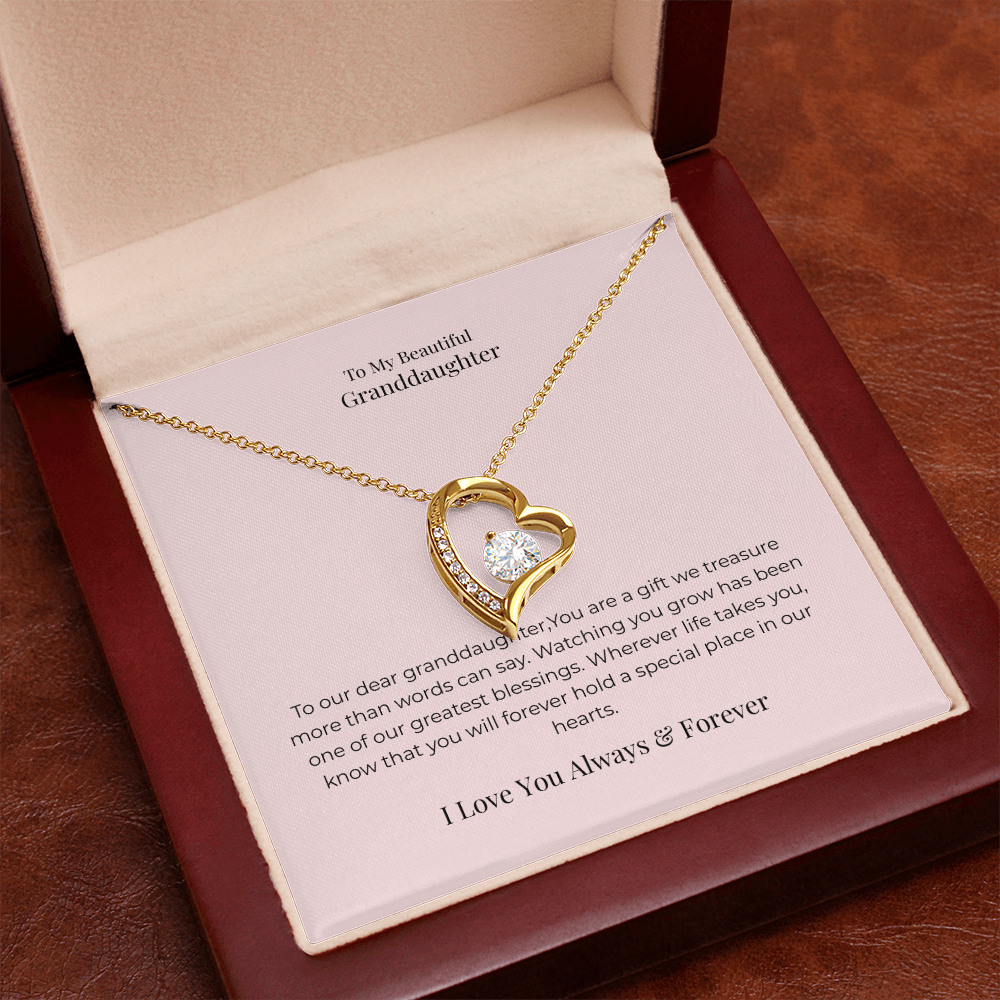 Forever Love Necklace for Granddaughter – Cherished Jewelry Gift for Birthday, Graduation, Christmas & Special Moments