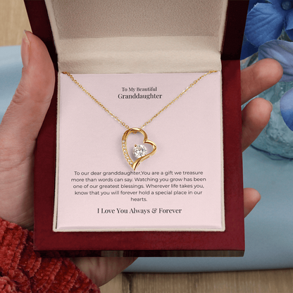 Forever Love Necklace for Granddaughter – Cherished Jewelry Gift for Birthday, Graduation, Christmas & Special Moments