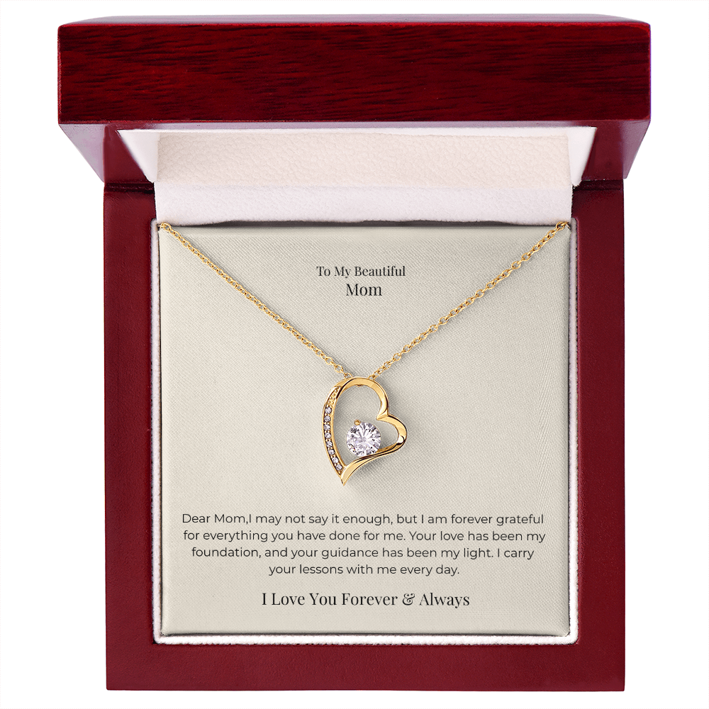 Forever Love Necklace for Mom – Timeless Jewelry Gift from Daughter or Son for Mother's Day, Birthday & Christmas