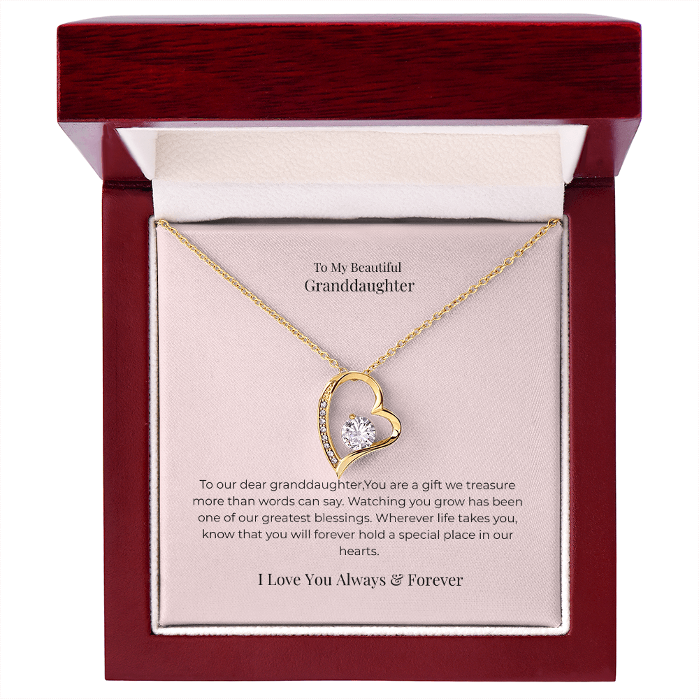 Forever Love Necklace for Granddaughter – Cherished Jewelry Gift for Birthday, Graduation, Christmas & Special Moments