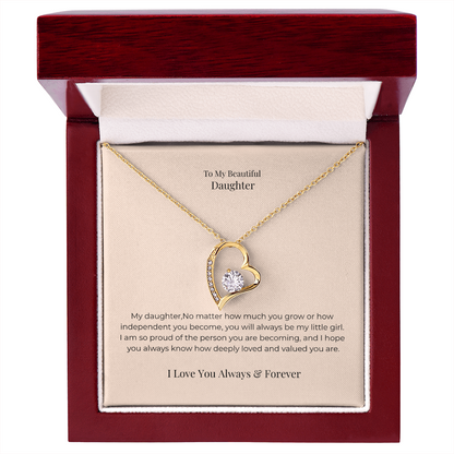 To My Daughter Forever Love Necklace – Meaningful Gift from Mom or Dad for Birthday, Graduation & Christmas