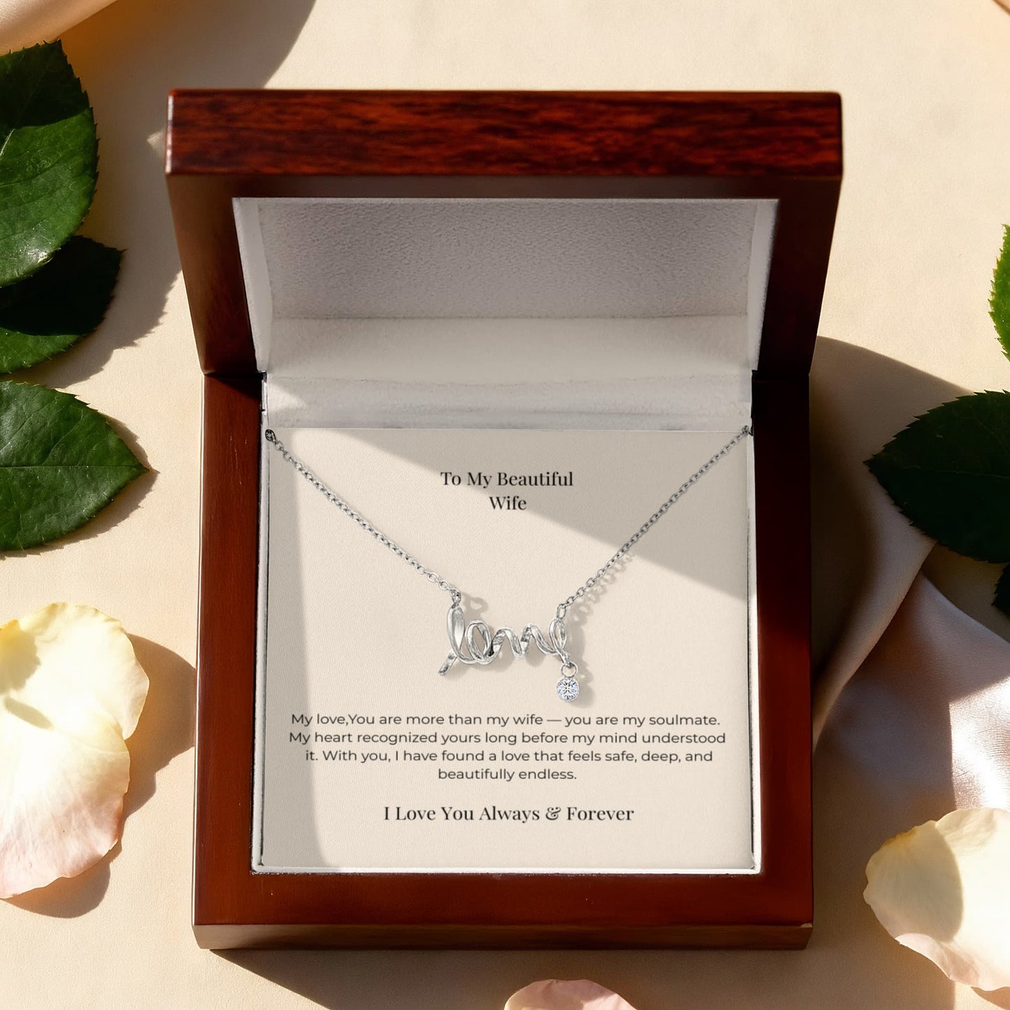 To My Wife Personalized Love Necklace – Unique Anniversary, Birthday & Christmas Jewelry Gift