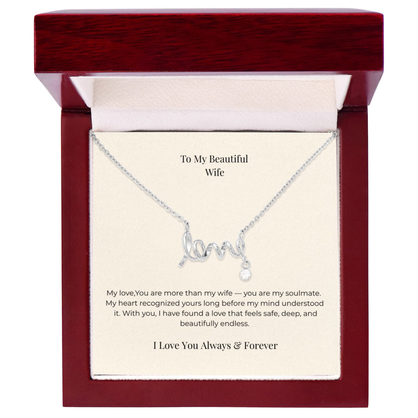 To My Wife Personalized Love Necklace – Unique Anniversary, Birthday & Christmas Jewelry Gift