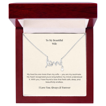 To My Wife Personalized Love Necklace – Unique Anniversary, Birthday & Christmas Jewelry Gift
