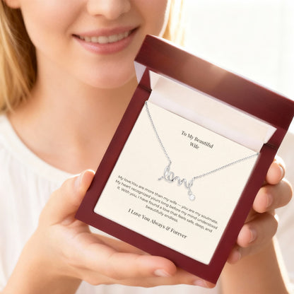 To My Wife Personalized Love Necklace – Unique Anniversary, Birthday & Christmas Jewelry Gift