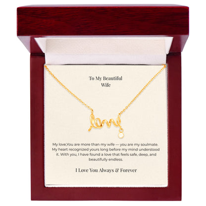 To My Wife Personalized Love Necklace – Unique Anniversary, Birthday & Christmas Jewelry Gift