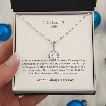 To My Wife Eternal Love Necklace – Touching Message Card Jewelry Gift from Husband