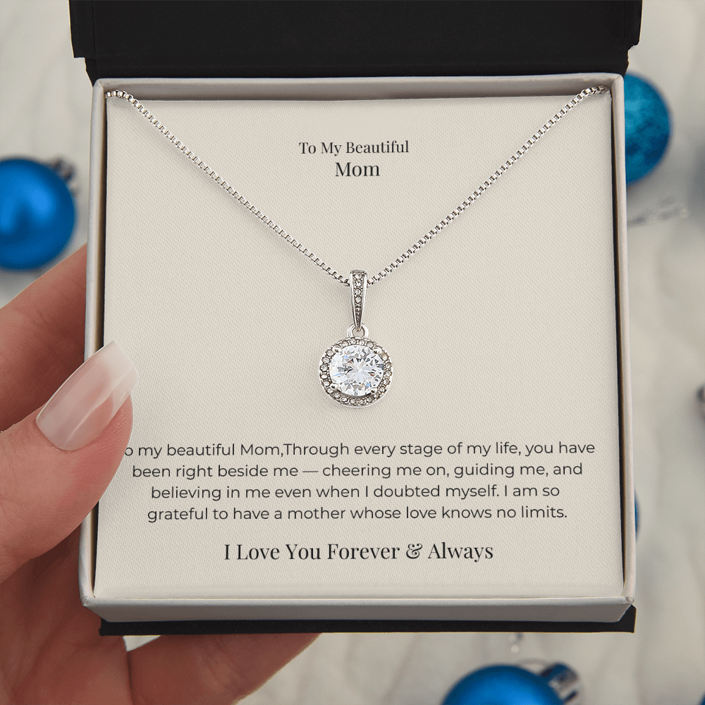 To My Mom Eternal Hope Necklace – Inspirational Jewelry Gift for Strength, Love & Appreciation on Mother's Day, Birthday & Christmas