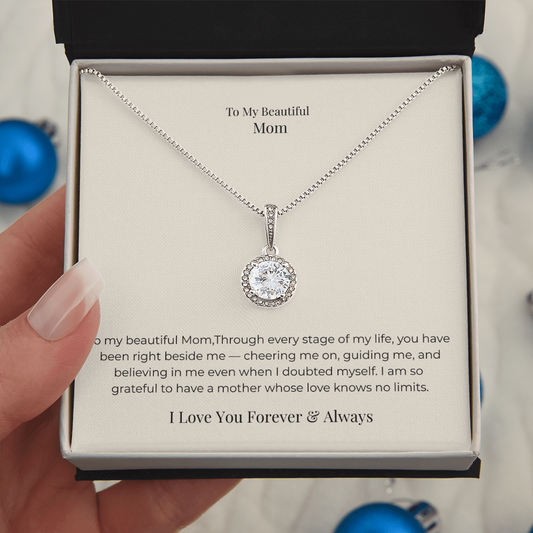 To My Mom Eternal Hope Necklace – Inspirational Jewelry Gift for Strength, Love & Appreciation on Mother's Day, Birthday & Christmas