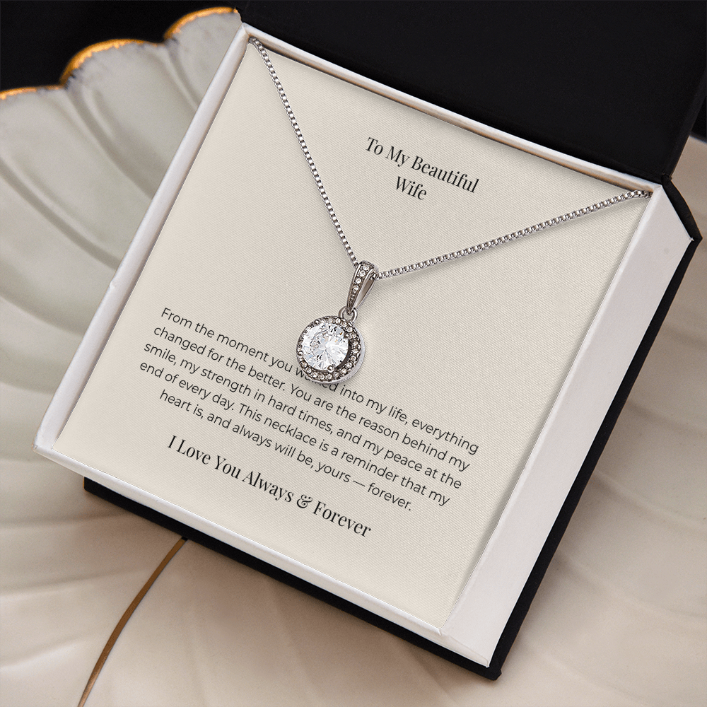 To My Wife Eternal Love Necklace – Touching Message Card Jewelry Gift from Husband