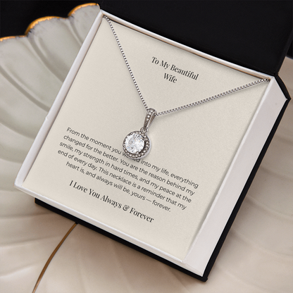 To My Wife Eternal Love Necklace – Touching Message Card Jewelry Gift from Husband