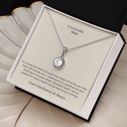 To My Mom Eternal Hope Necklace – Inspirational Jewelry Gift for Strength, Love & Appreciation on Mother's Day, Birthday & Christmas