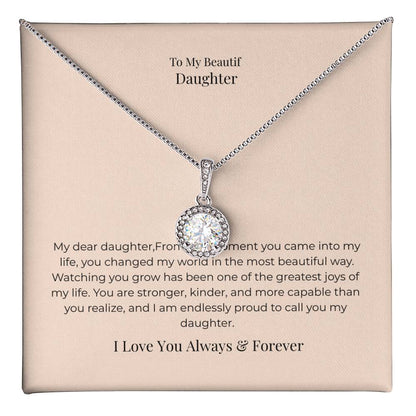 To My Daughter Eternal Hope Necklace – Inspirational Gift from Mom or Dad, Birthday, Graduation & Christmas Jewelry