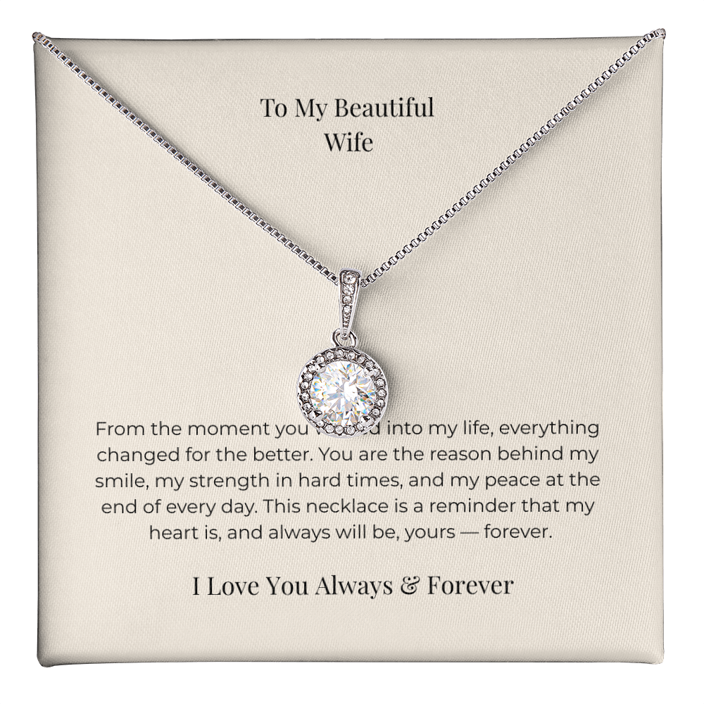 To My Wife Eternal Love Necklace – Touching Message Card Jewelry Gift from Husband