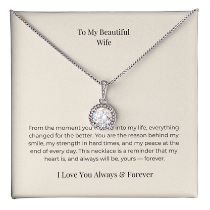 To My Wife Eternal Love Necklace – Touching Message Card Jewelry Gift from Husband