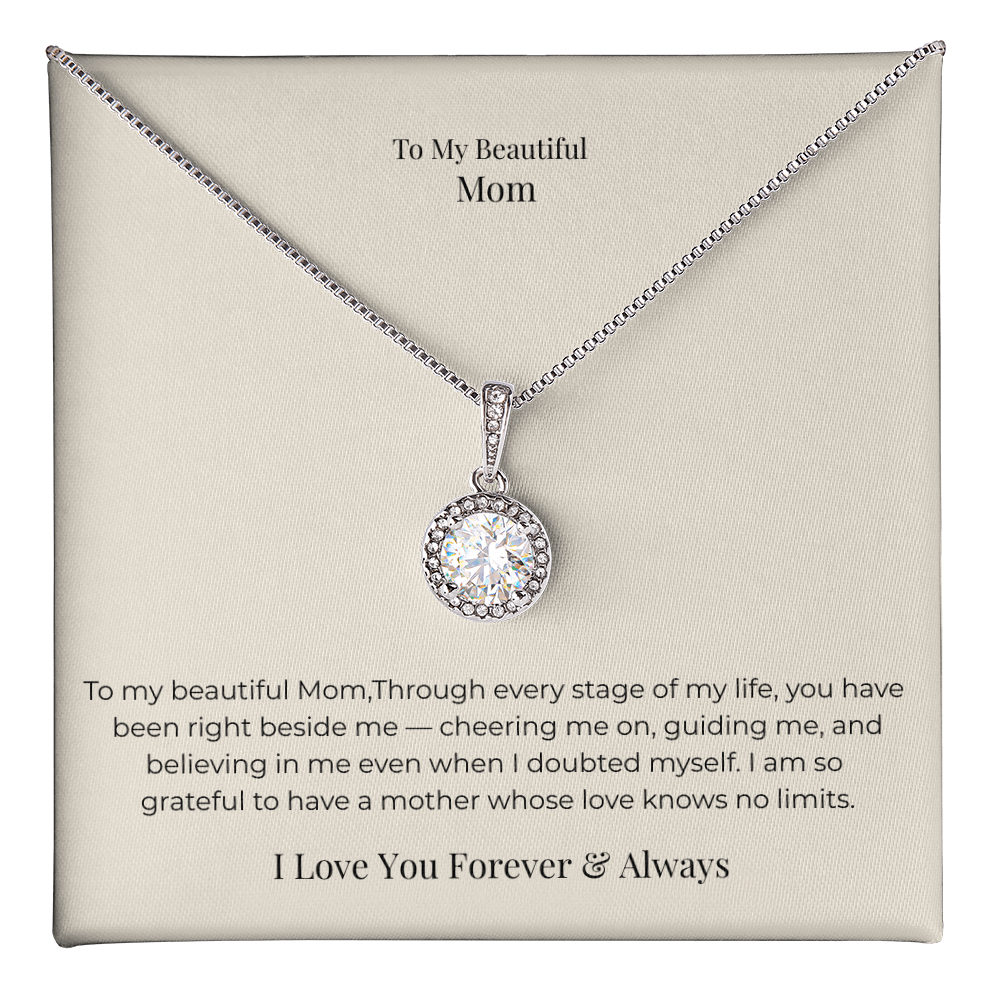 To My Mom Eternal Hope Necklace – Inspirational Jewelry Gift for Strength, Love & Appreciation on Mother's Day, Birthday & Christmas