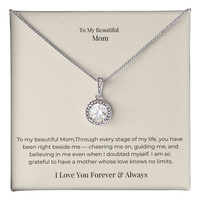 To My Mom Eternal Hope Necklace – Inspirational Jewelry Gift for Strength, Love & Appreciation on Mother's Day, Birthday & Christmas