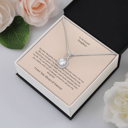 To My Daughter Eternal Hope Necklace – Inspirational Gift from Mom or Dad, Birthday, Graduation & Christmas Jewelry
