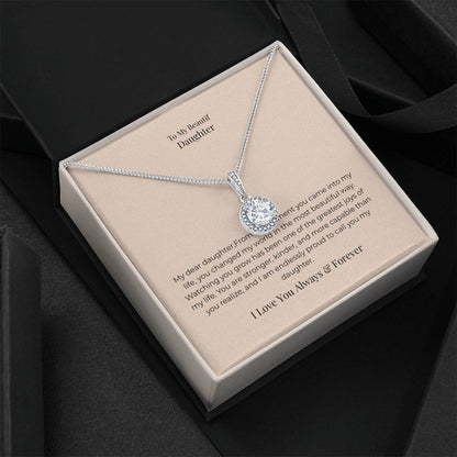To My Daughter Eternal Hope Necklace – Inspirational Gift from Mom or Dad, Birthday, Graduation & Christmas Jewelry