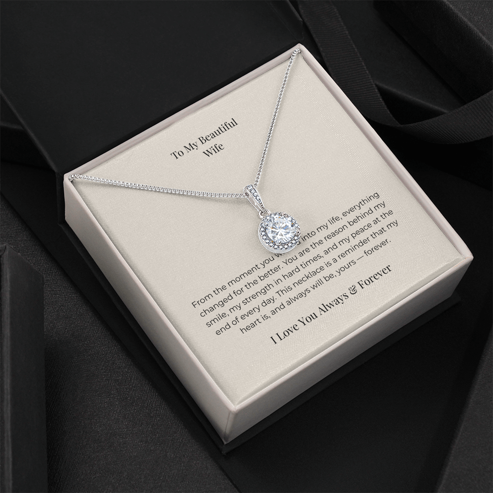 To My Wife Eternal Love Necklace – Touching Message Card Jewelry Gift from Husband
