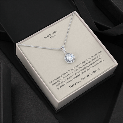 To My Mom Eternal Hope Necklace – Inspirational Jewelry Gift for Strength, Love & Appreciation on Mother's Day, Birthday & Christmas