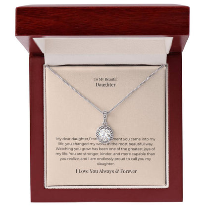 To My Daughter Eternal Hope Necklace – Inspirational Gift from Mom or Dad, Birthday, Graduation & Christmas Jewelry