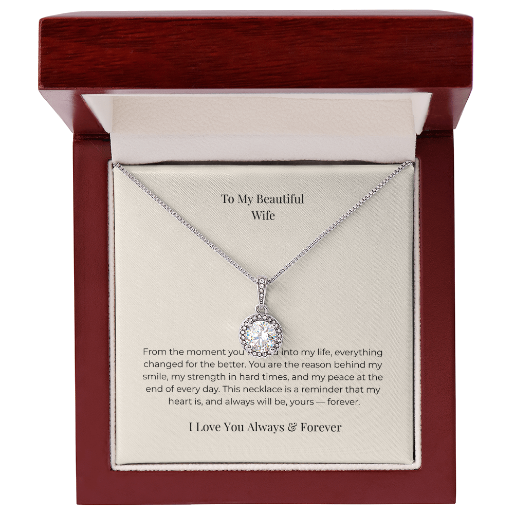 To My Wife Eternal Love Necklace – Touching Message Card Jewelry Gift from Husband