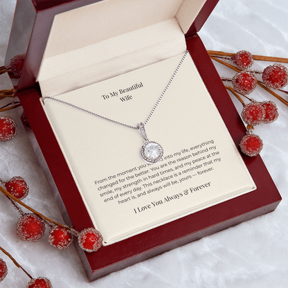 To My Wife Eternal Love Necklace – Touching Message Card Jewelry Gift from Husband