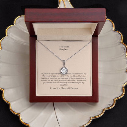 To My Daughter Eternal Hope Necklace – Inspirational Gift from Mom or Dad, Birthday, Graduation & Christmas Jewelry