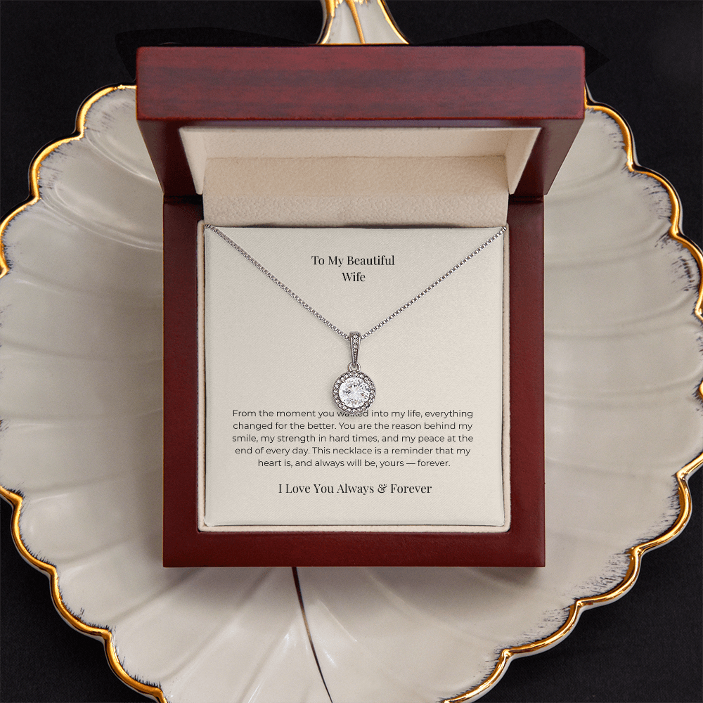 To My Wife Eternal Love Necklace – Touching Message Card Jewelry Gift from Husband