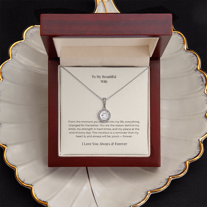 To My Wife Eternal Love Necklace – Touching Message Card Jewelry Gift from Husband