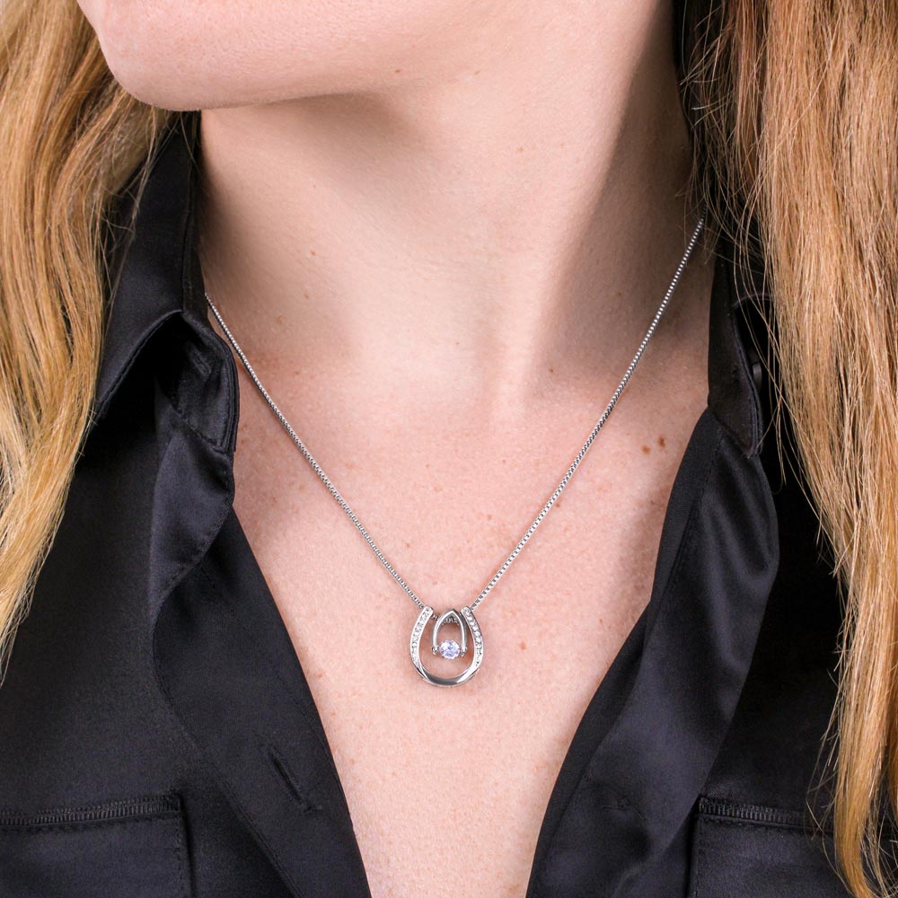 To My Daughter Lucky In Love Necklace – Inspirational Jewelry Gift from Mom or Dad for Birthday, Graduation & Christmas