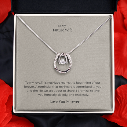 Future Wife Lucky In Love Necklace – Romantic Good Luck Jewelry Gift for Engagement, Proposal & Wedding Journey