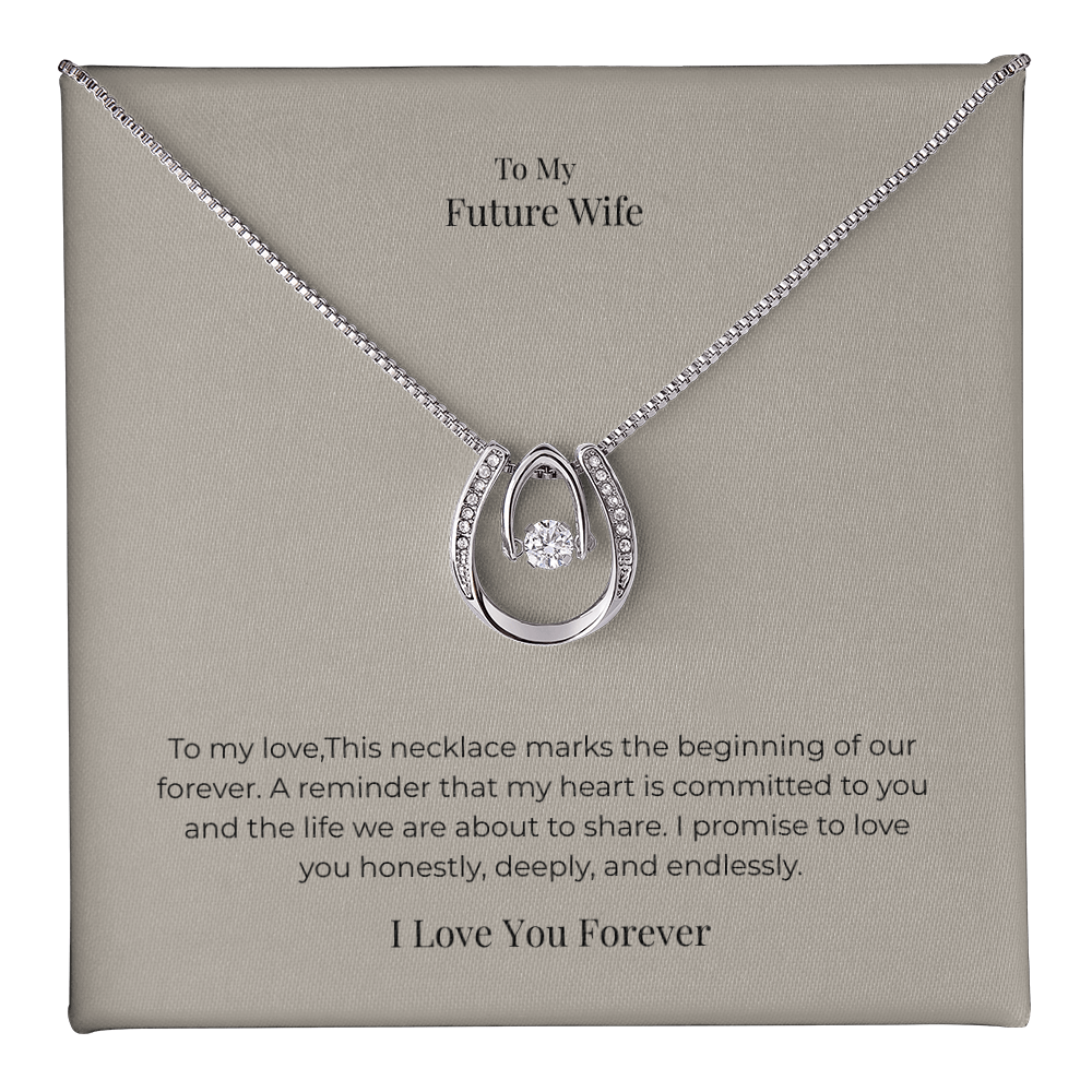 Future Wife Lucky In Love Necklace – Romantic Good Luck Jewelry Gift for Engagement, Proposal & Wedding Journey