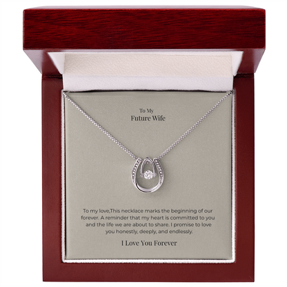 Future Wife Lucky In Love Necklace – Romantic Good Luck Jewelry Gift for Engagement, Proposal & Wedding Journey