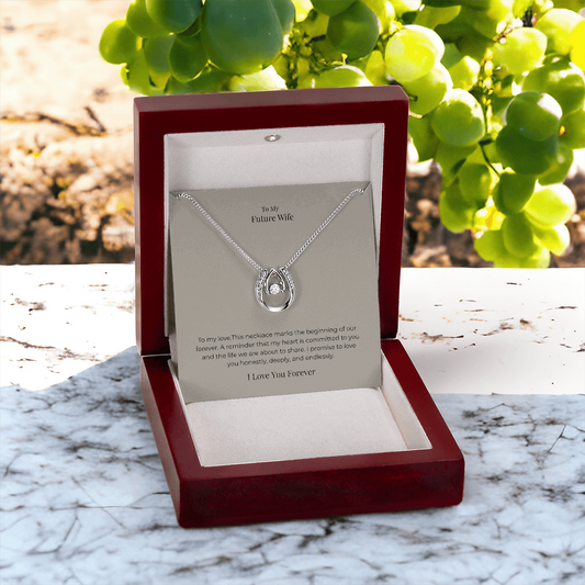 Future Wife Lucky In Love Necklace – Romantic Good Luck Jewelry Gift for Engagement, Proposal & Wedding Journey