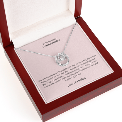 Lucky In Love Necklace for Granddaughter – Inspirational Good Luck Jewelry Gift for Birthday, Graduation & Christmas