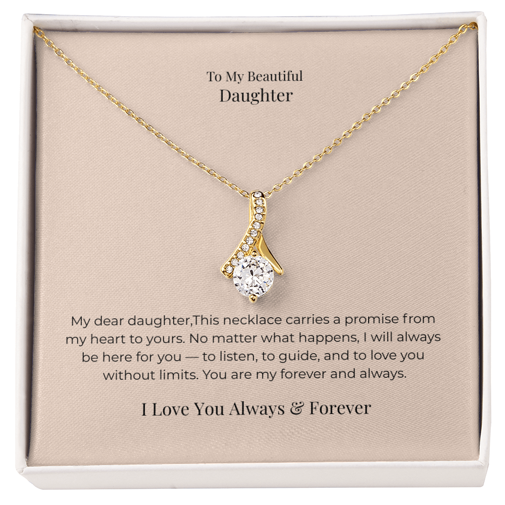 To My Daughter Alluring Beauty Necklace – Heartfelt Jewelry Gift from Mom or Dad for Birthday, Graduation